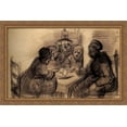 thumbnail image 1 of Four People Sharing a Meal 40x26 Large Gold Ornate Wood Framed Canvas Art by Vincent van Gogh, 1 of 2