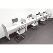 Four Person Modern Acrylic Divider Office Workstation Desk Set, #OF-CPN-SP9