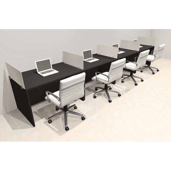 Four Person Modern Acrylic Divider Office Workstation Desk Set, #OT-SUS-SP14