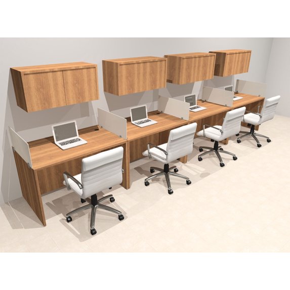 Four Person Modern Acrylic Divider Office Workstation Desk Set, #OT-SUS-SP36