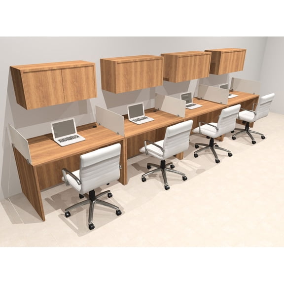 Four Person Modern Acrylic Divider Office Workstation Desk Set, #OT-SUS-SP36