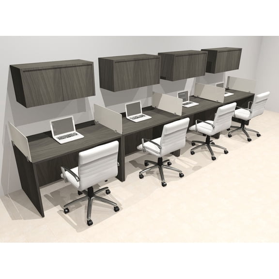 Four Person Modern Acrylic Divider Office Workstation Desk Set, #OT-SUS-SP40