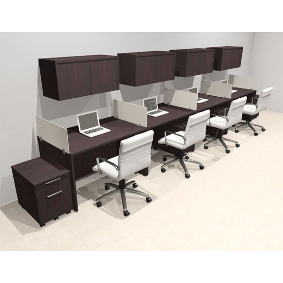 Four Person Modern Acrylic Divider Office Workstation Desk Set, #OT-SUS-SP58