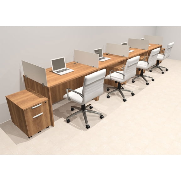 Four Person Modern Acrylic Divider Office Workstation Desk Set, #OT-SUS-SP76