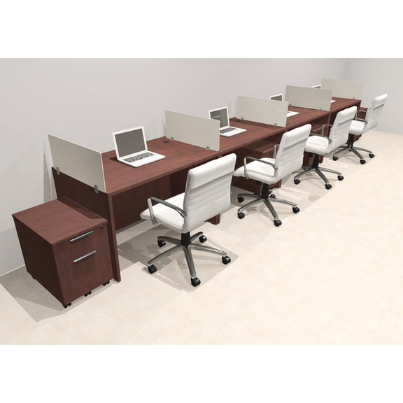 Four Person Modern Acrylic Divider Office Workstation Desk Set, #OT-SUS-SP77