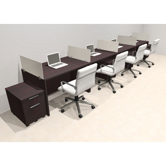 Four Person Modern Acrylic Divider Office Workstation Desk Set, #OT-SUS-SP78