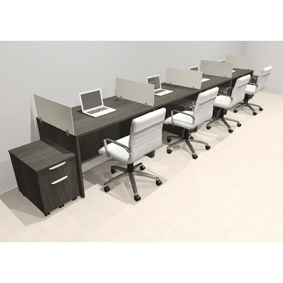 Four Person Modern Acrylic Divider Office Workstation Desk Set, #OT-SUS-SP80