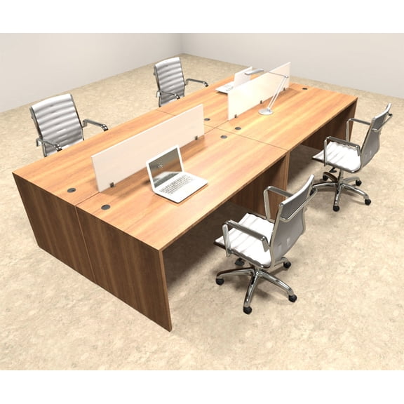 Four Person Modern Divider Office Workstation Desk Set, #OT-SUL-FP5