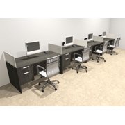 Four Person Modern Divider Office Workstation Desk Set, #OT-SUL-SP72