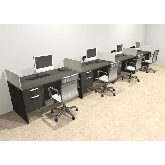 Four Person Modern Divider Office Workstation Desk Set, #OT-SUL-SP72