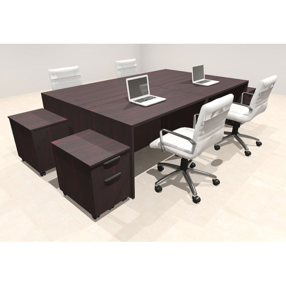 Four Person Modern No Panel Office Workstation Desk Set, #OT-SUS-FPN33