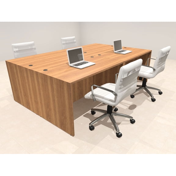 Four Person Modern No Panel Office Workstation Desk Set, #OT-SUS-FPN6