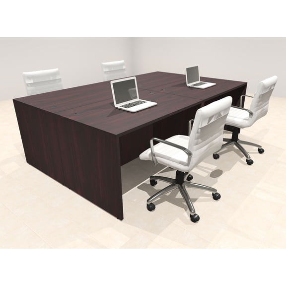 Four Person Modern No Panel Office Workstation Desk Set, #OT-SUS-FPN8