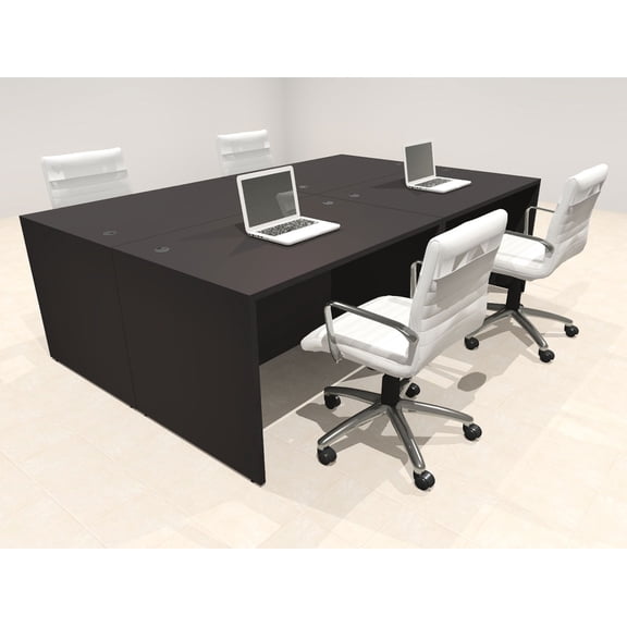 Four Person Modern No Panel Office Workstation Desk Set, #OT-SUS-FPN9