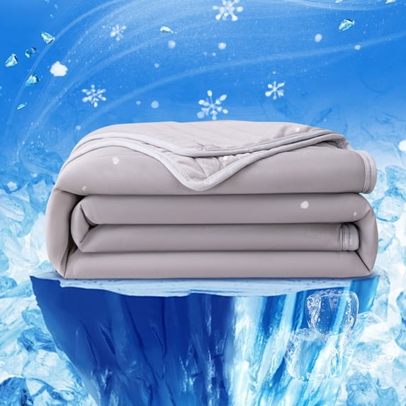 Four-Piece Bed Sheet Set,Ice Blanket Lightweight Breathable Double Ice Cool Summer Calming Quilt Solid Color Blankets For Hot Sleepers