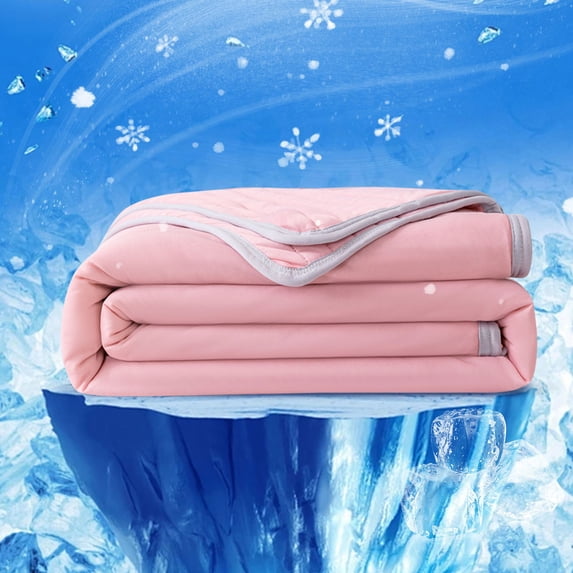 Four-Piece Bed Sheet Set,Ice Blanket Lightweight Breathable Double Ice Cool Summer Calming Quilt Solid Color Blankets For Hot Sleepers