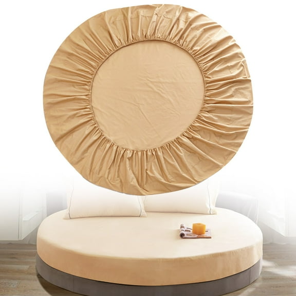 Four-Piece Bed Sheet Set,Round Bed Sheet 25cm Depth Pocket 200*200cm Solid Color Sheets Light