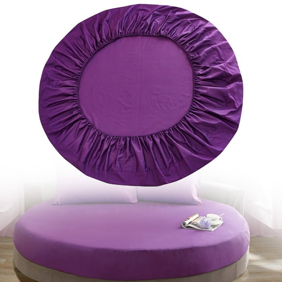 Four-Piece Bed Sheet Set,Round Bed Sheet 25cm Depth Pocket 200*200cm Solid Color Sheets Light
