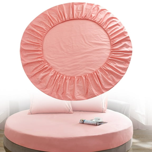 Four-Piece Bed Sheet Set,Round Bed Sheet 25cm Depth Pocket 200*200cm Solid Color Sheets Light