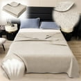 thumbnail image 1 of Four-Piece Bed Sheet Set,Summer Washable Double Size Class European Style Multifunctional Summer Quilt/Coverlet/ Conditioning Quilt/Thin Summer Blanket, 1 of 9