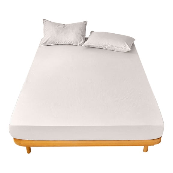 Four-Piece Bedding Set,Solid Color Japanese Yarn Dyed Single Bed Cover Pillowcase Set Bed Sheet And Pillow Case + 1 Pair