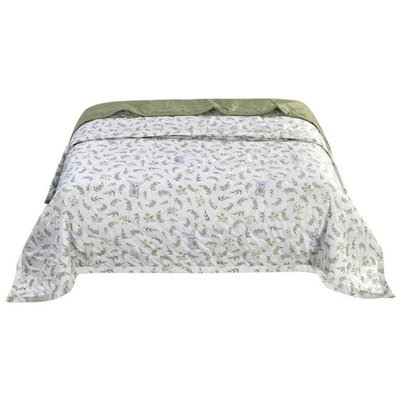 Four-Piece Bedding Set,Summer Blanket Bed Blanket Skin Friendly Plain Print Washed Cotton Bed Blanket Cool Comforter Hot Sleeping Summer Comforter Ventilated Comforter