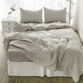 thumbnail image 1 of Four Piece Light Gray Linen Sheet Set, 1 of 6