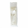thumbnail image 1 of Four-Piece Polypropylene Cutlery Kit, Mediumweight, Fork/Knife/Napkin/Spoon, Plastic, White, 250/Car | Bundle of 10, 1 of 5