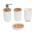 thumbnail image 1 of Four Piece Ribbed Bathroom Vanity Accessory Set White - 6, 1 of 5