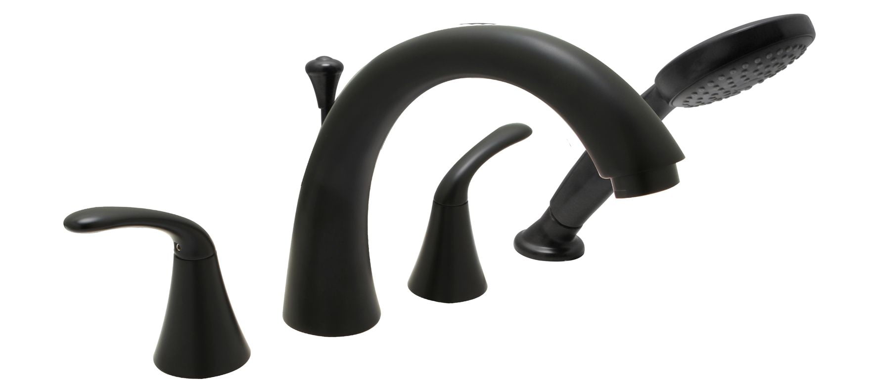 Four Piece Roman Tub Filler Faucet in Matte Black-For Bathroom- Huntington Brass