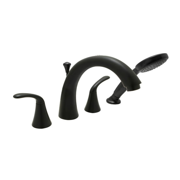 Four Piece Roman Tub Filler Faucet in Matte Black-For Bathroom- Huntington Brass