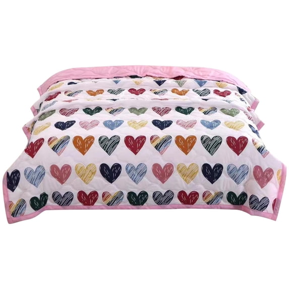 Four-Piece Set Clearance! Kaireo, Summer Blanket Bed Blanket Skin Friendly Plain Print Washed Cotton Bed Blanket Cool Comforter Hot Sleeping Summer Comforter Ventilated Comforter, Four Pieces Beddings