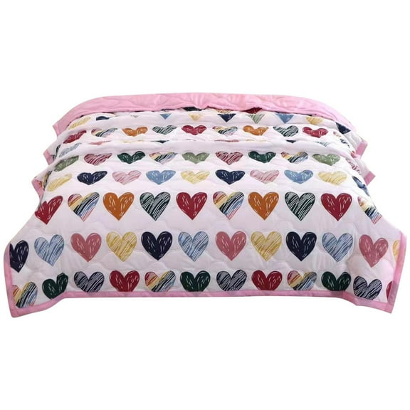 Four-Piece Set Clearance! Kaireo, Summer Blanket Bed Blanket Skin Friendly Plain Print Washed Cotton Bed Blanket Cool Comforter Hot Sleeping Summer Comforter Ventilated Comforter, Four Pieces Beddings