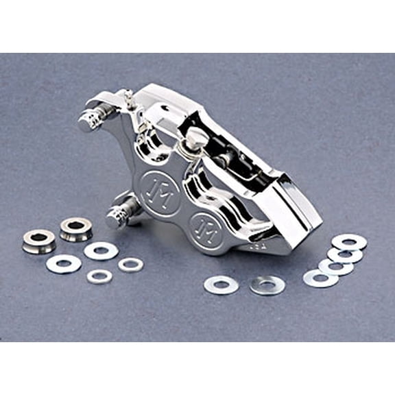Four-Piston Differential-Bore Front Calipers (Left) (Chrome) Compatible with 06-07 Harley FLHX2
