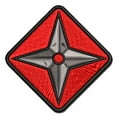 thumbnail image 1 of Four Point Ninja Star Applique Multi-Color Embroidered Hook & Loop Patch - 2.0 Inch Mini, 1 of 5