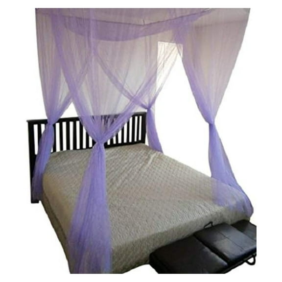 Four Post Mosquito Net Bed Canopy - Queen King Cal King - Indoor Outdoor Bug Protection