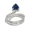 thumbnail image 1 of Four Prong Set 925 Sterling Silver 7 MM Blue Sapphire Women Valentines Day Gifts Ring, 1 of 2