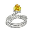 thumbnail image 1 of Four Prong Set 925 Sterling Silver 7 MM Yellow CZ Women Valentines Day Gifts Ring, 1 of 2