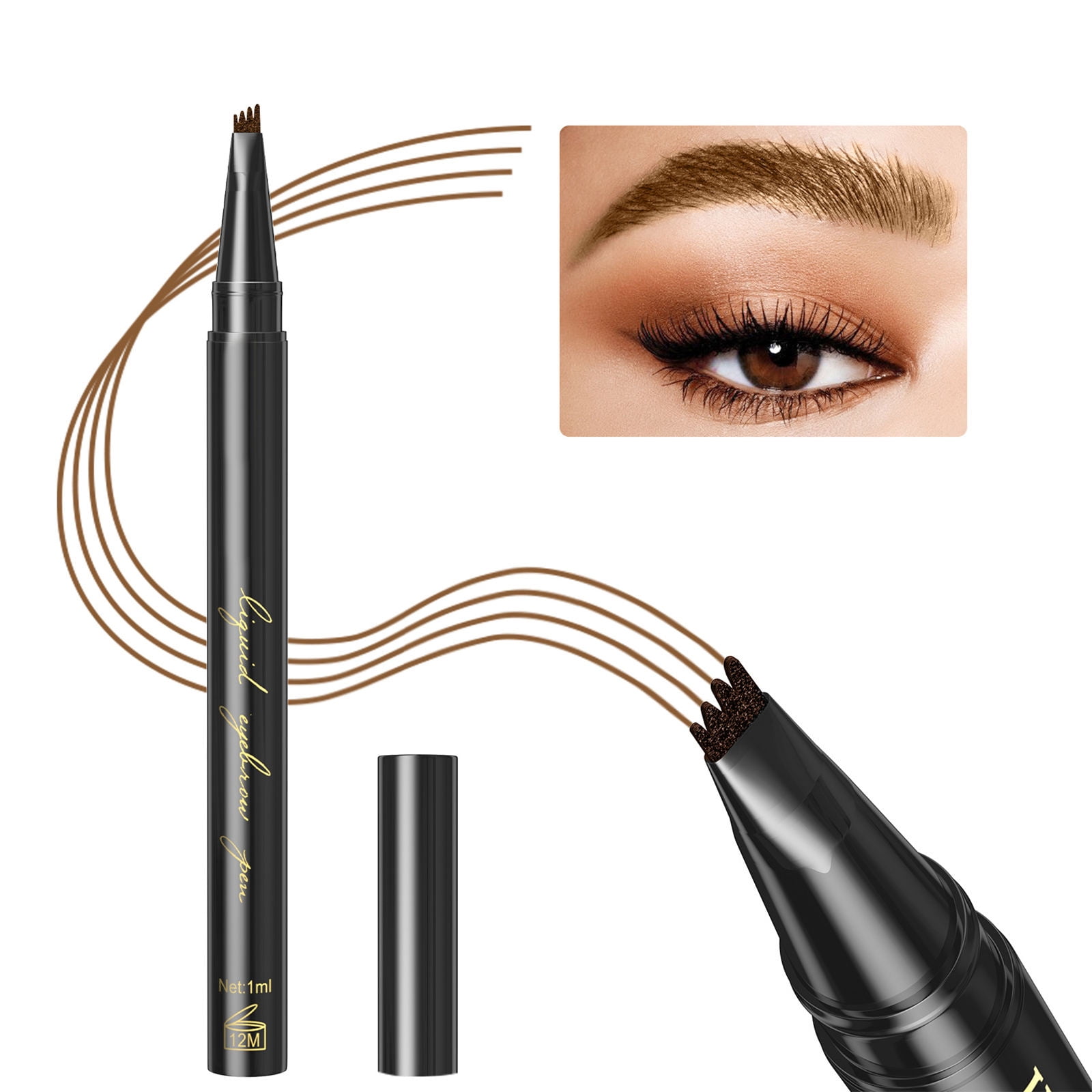 Four Pronged Liquid Eyebrow Pencil Makeup Without Smudged Eyebrow
