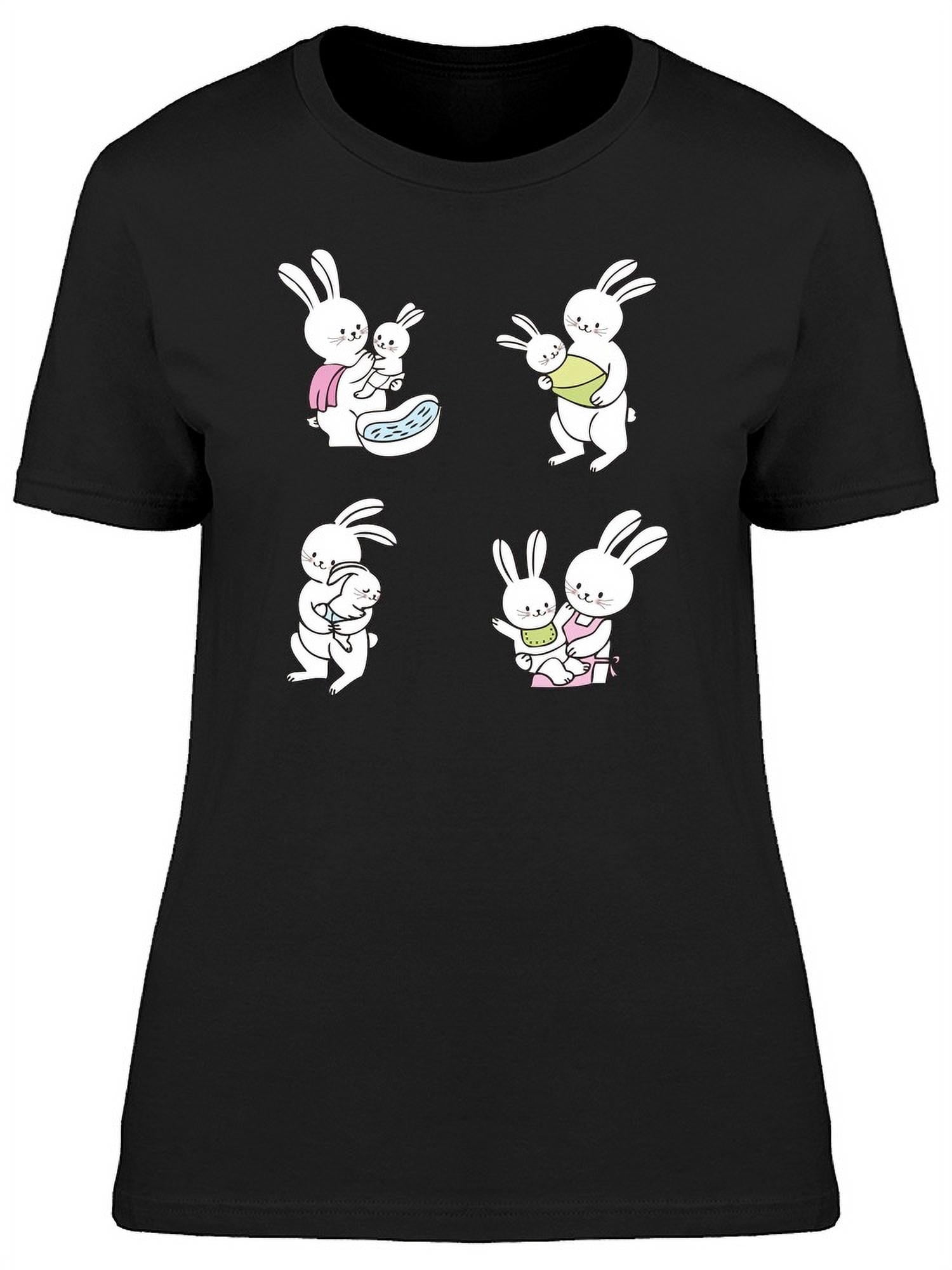 Four Rabbits Doodle Set T-Shirt Women -Image by Shutterstock, Female ...
