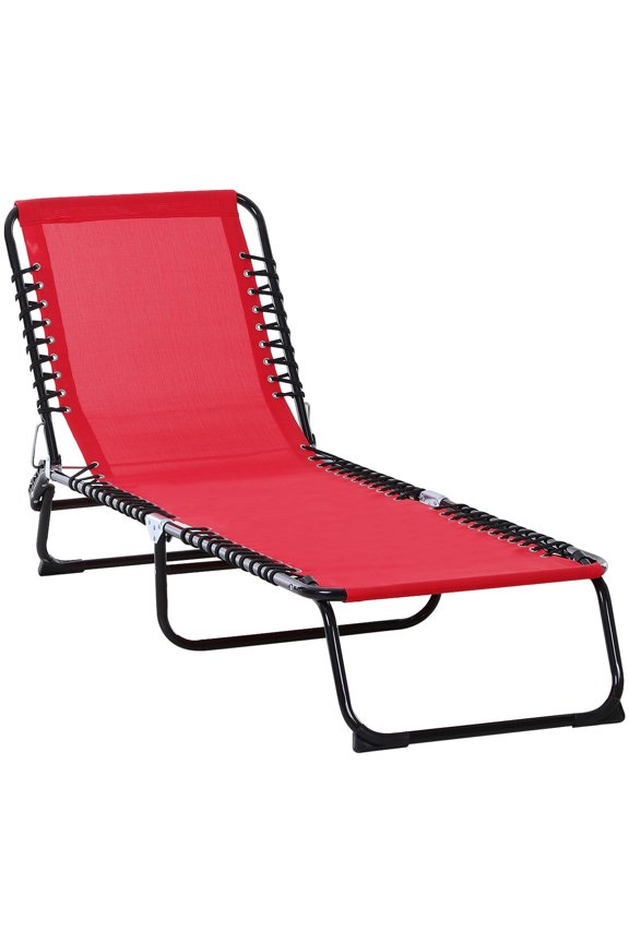 Four Recline Options/Outdoor Entertainment & Relaxation/Red Chaise Lounge