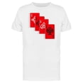 thumbnail image 1 of Four Red Playing Cards T-Shirt Men -Image by Shutterstock, Male 3X-Large, 1 of 2