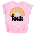 thumbnail image 1 of Four Retro Rainbow Birthday Shirts for Toddler Girls 4th Birthday Outfits Pink Shirt, 1 of 2