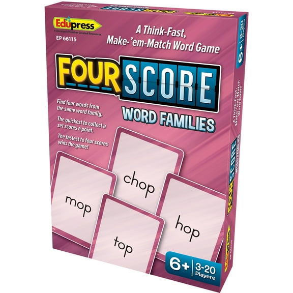 Teacher Created Resources Four Score Card Game: Word Families