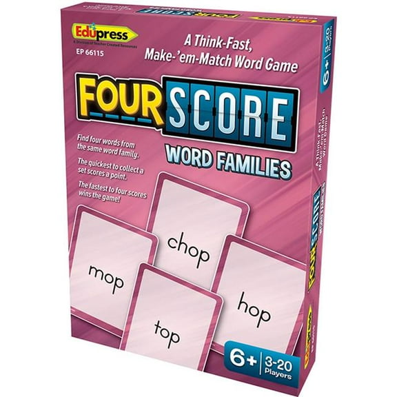 Four Score Word Families Card Game - Pack of 3