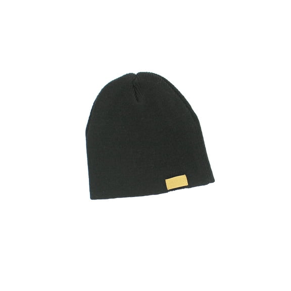 Four Seam Cuffless Beanie Unisex Black Thick and Warm Knit Winter Hat by Back 40