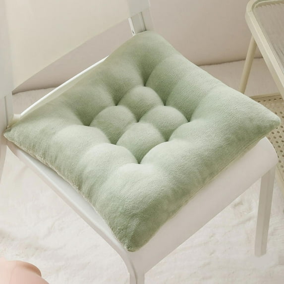 Four-Season Plush Cotton Linen Chair Cushion, Office Classroom Student Seat Pad, Long Sitting Comfort Tush Cushion for Home Stool Desk