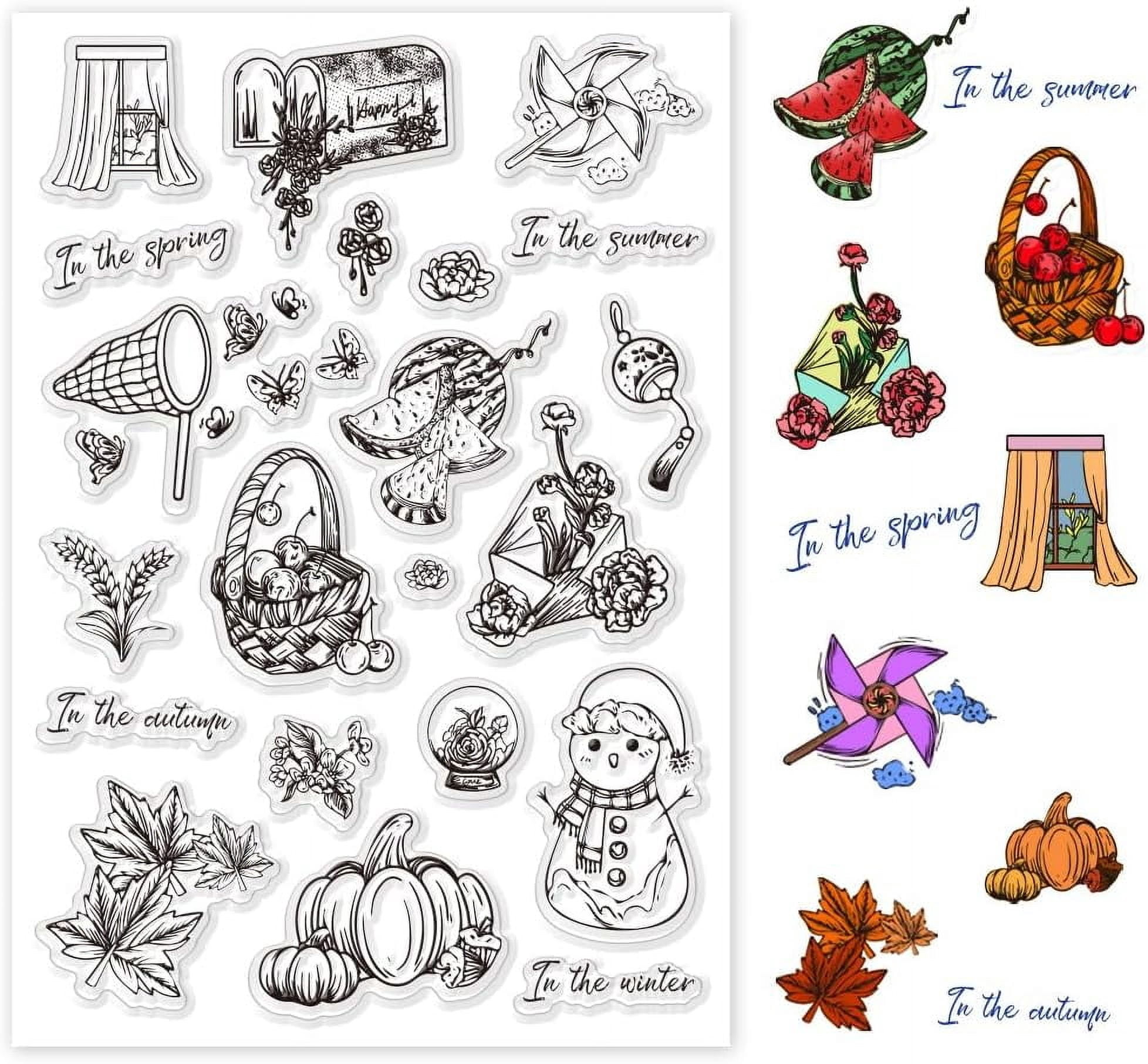 Four Season Theme Clear Stamps for Card Making Clear Silicone Stamp ...