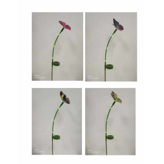 Four Seasons Butterfly Solar Fiber Optic Stake Light with 3 LED Lights