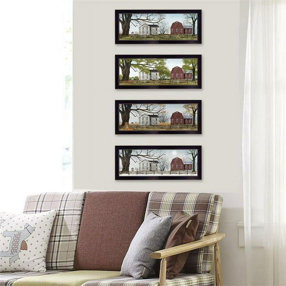 "Four Seasons Collection II" Framed Wall Art for Living Room Decoration